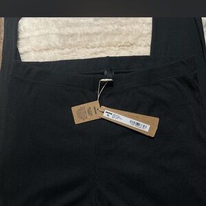 SKIMS Sheer Cotton Stacked Leggings Black Soot Size S NWT